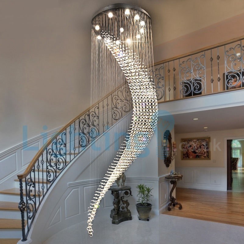 Moderný súčasný luster Závesné svietidlo na zapustenú montáž Crystal Rain Drop Light