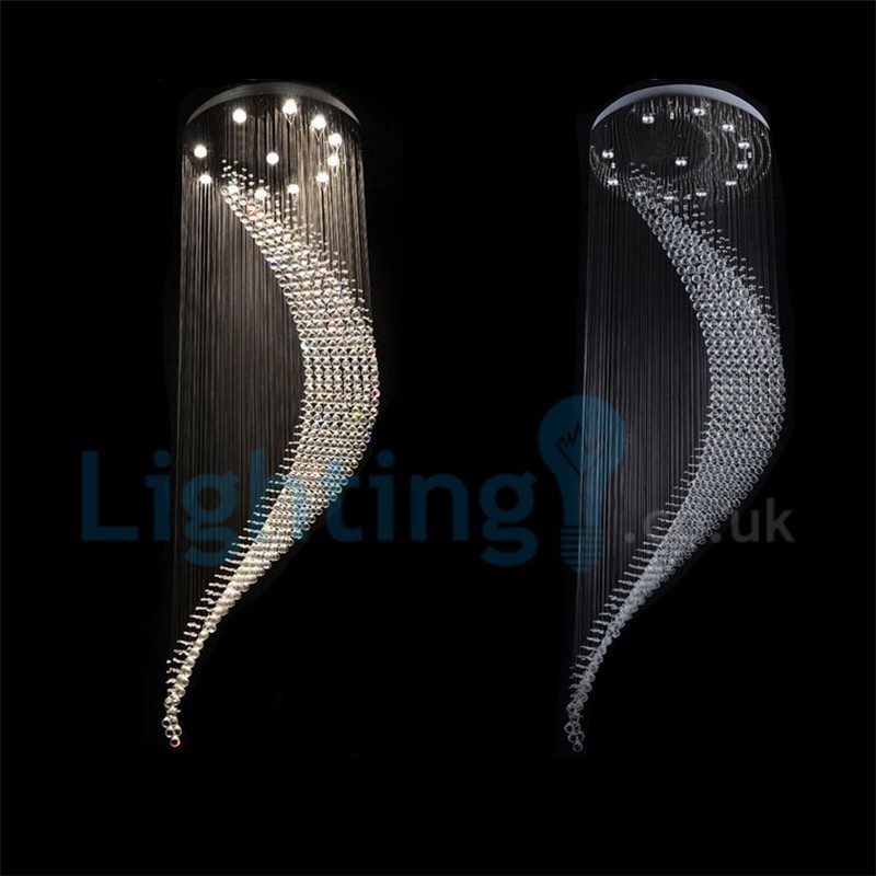 Moderný súčasný luster Závesné svietidlo na zapustenú montáž Crystal Rain Drop Light