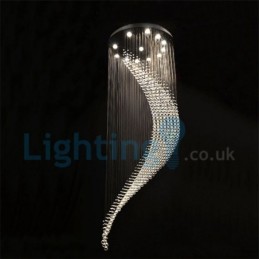Moderný súčasný luster Závesné svietidlo na zapustenú montáž Crystal Rain Drop Light