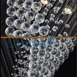 Moderný súčasný luster Závesné svietidlo na zapustenú montáž Crystal Rain Drop Light