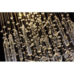 Moderný súčasný luster Závesné svietidlo na zapustenú montáž Crystal Rain Drop Light