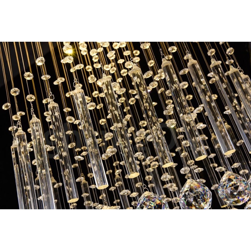 Moderný súčasný luster Závesné svietidlo na zapustenú montáž Crystal Rain Drop Light