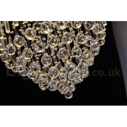 Moderný súčasný luster Závesné svietidlo na zapustenú montáž Crystal Rain Drop Light
