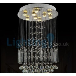 Moderný súčasný luster Závesné svietidlo na zapustenú montáž Crystal Rain Drop Light