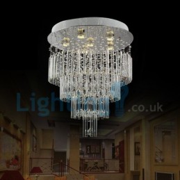 Moderný súčasný luster Závesné svietidlo na zapustenú montáž Crystal Rain Drop Light
