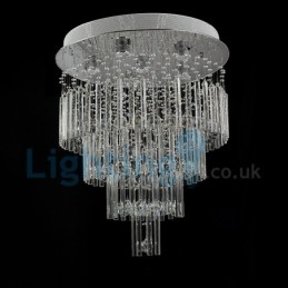 Moderný súčasný luster Závesné svietidlo na zapustenú montáž Crystal Rain Drop Light