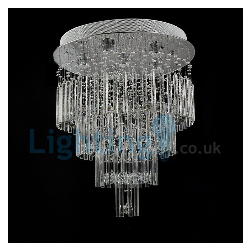 Moderný súčasný luster Závesné svietidlo na zapustenú montáž Crystal Rain Drop Light