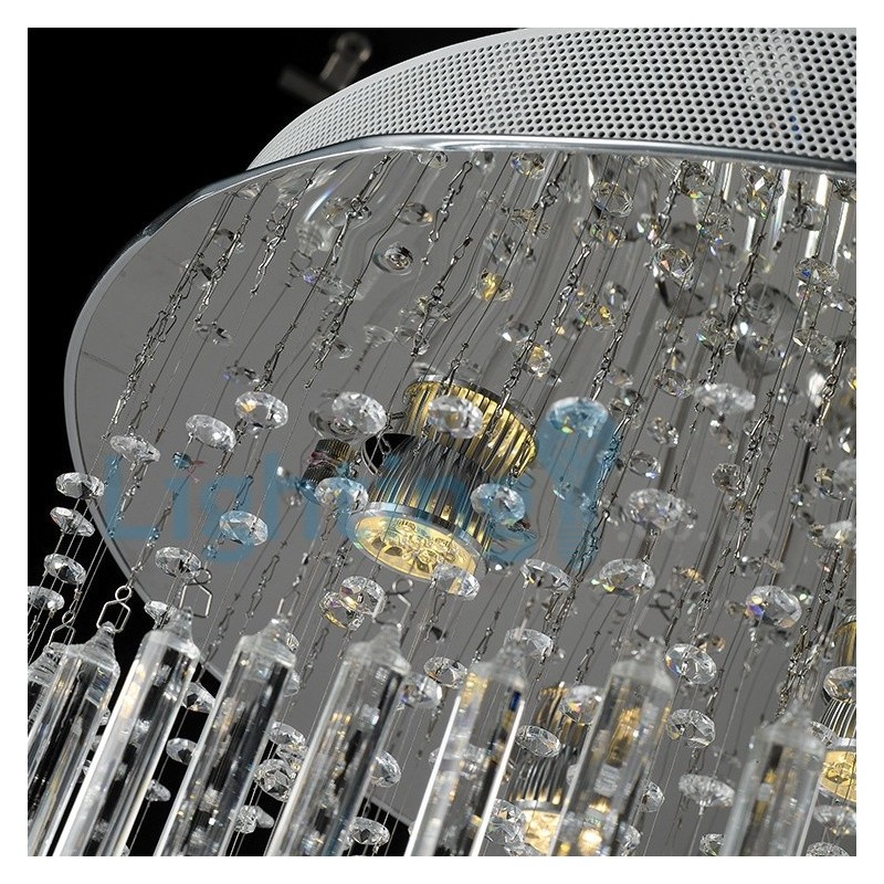 Moderný súčasný luster Závesné svietidlo na zapustenú montáž Crystal Rain Drop Light