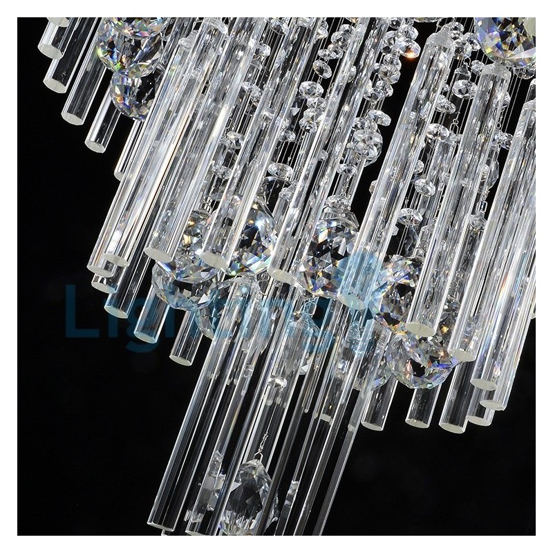 Moderný súčasný luster Závesné svietidlo na zapustenú montáž Crystal Rain Drop Light