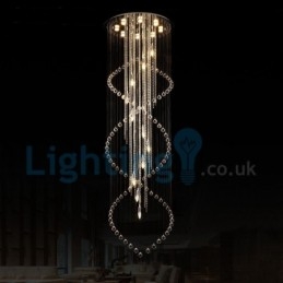 Moderný súčasný luster Závesné svietidlo na zapustenú montáž Crystal Rain Drop Light