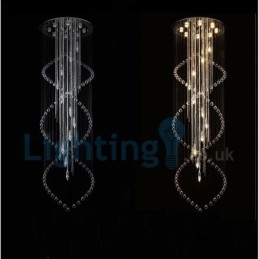 Moderný súčasný luster Závesné svietidlo na zapustenú montáž Crystal Rain Drop Light