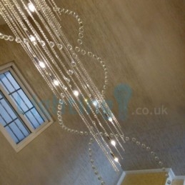Moderný súčasný luster Závesné svietidlo na zapustenú montáž Crystal Rain Drop Light