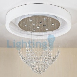 Moderný súčasný luster Závesné svietidlo na zapustenú montáž Crystal Rain Drop Light