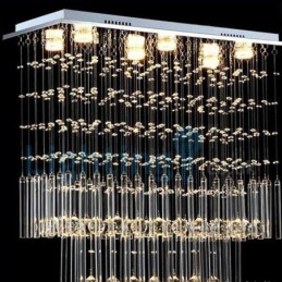 Moderný súčasný luster Závesné svietidlo na zapustenú montáž Crystal Rain Drop Light