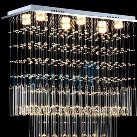 Moderný súčasný luster Závesné svietidlo na zapustenú montáž Crystal Rain Drop Light Moderný súčasný luster Závesné svietidlo na zapustenú montáž Crystal Rain Drop Light