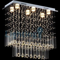 Moderný súčasný luster Závesné svietidlo na zapustenú montáž Crystal Rain Drop Light