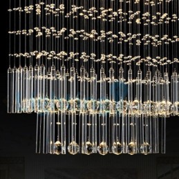 Moderný súčasný luster Závesné svietidlo na zapustenú montáž Crystal Rain Drop Light