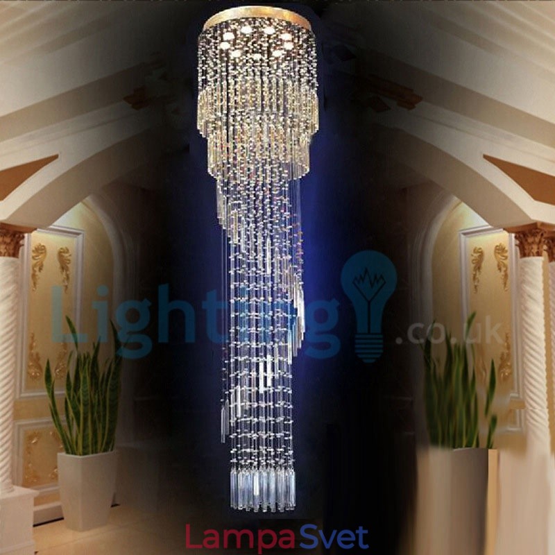 Moderný súčasný luster Závesné svietidlo na zapustenú montáž Crystal Rain Drop Light