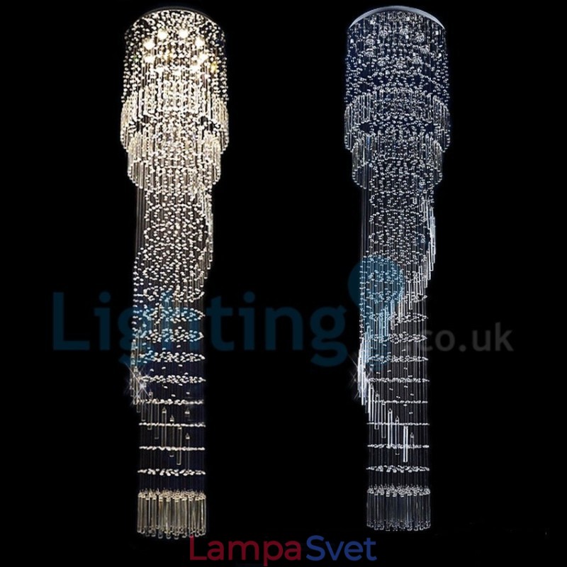 Moderný súčasný luster Závesné svietidlo na zapustenú montáž Crystal Rain Drop Light