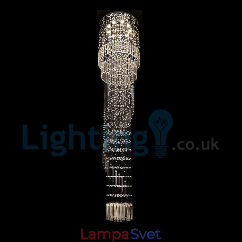 Moderný súčasný luster Závesné svietidlo na zapustenú montáž Crystal Rain Drop Light