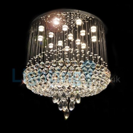 Moderný súčasný luster Závesné svietidlo na zapustenú montáž Crystal Rain Drop Light Moderný súčasný luster Závesné svietidlo na zapustenú montáž Crystal Rain Drop Light
