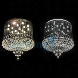 Moderný súčasný luster Závesné svietidlo na zapustenú montáž Crystal Rain Drop Light