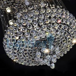 Moderný súčasný luster Závesné svietidlo na zapustenú montáž Crystal Rain Drop Light