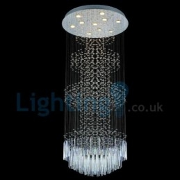 Moderný súčasný luster Závesné svietidlo na zapustenú montáž Crystal Rain Drop Light