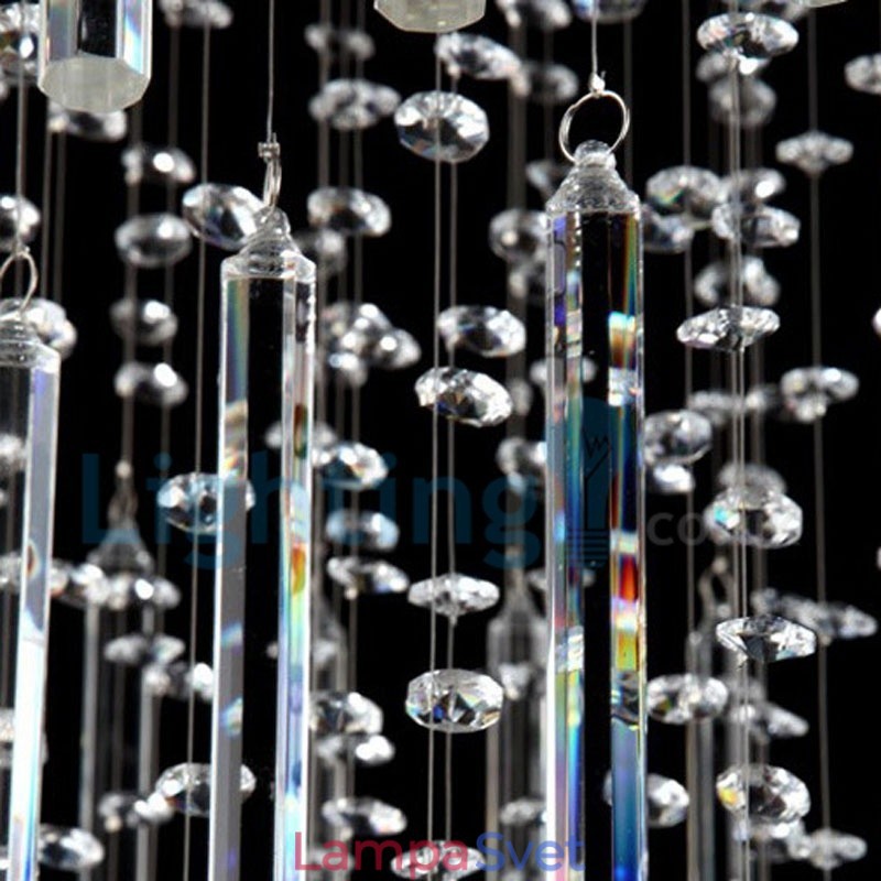 Moderný súčasný luster Závesné svietidlo na zapustenú montáž Crystal Rain Drop Light