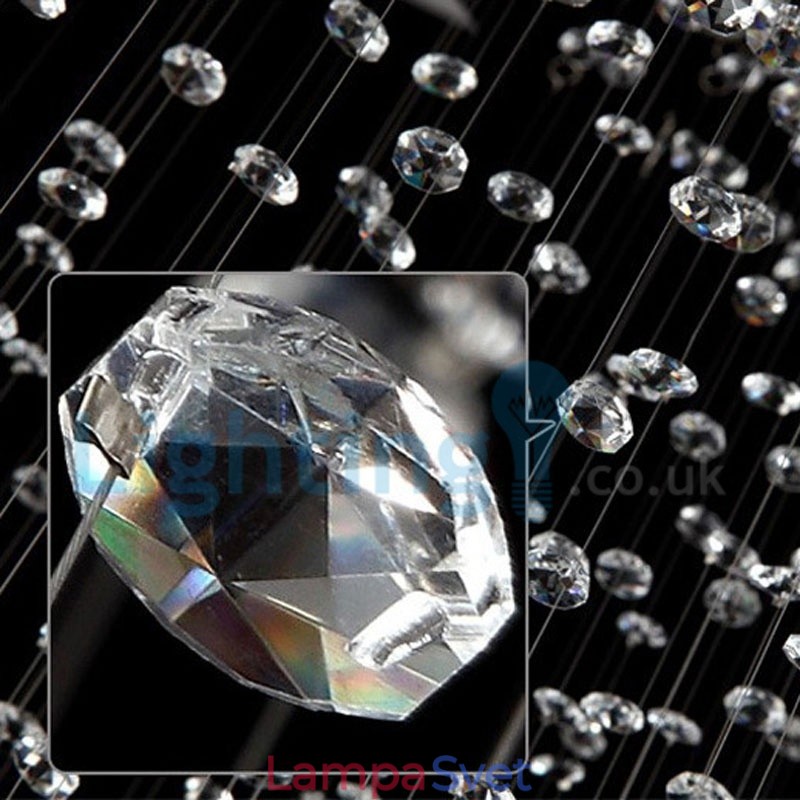 Moderný súčasný luster Závesné svietidlo na zapustenú montáž Crystal Rain Drop Light