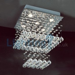 Moderný súčasný luster Závesné svietidlo na zapustenú montáž Crystal Rain Drop Light