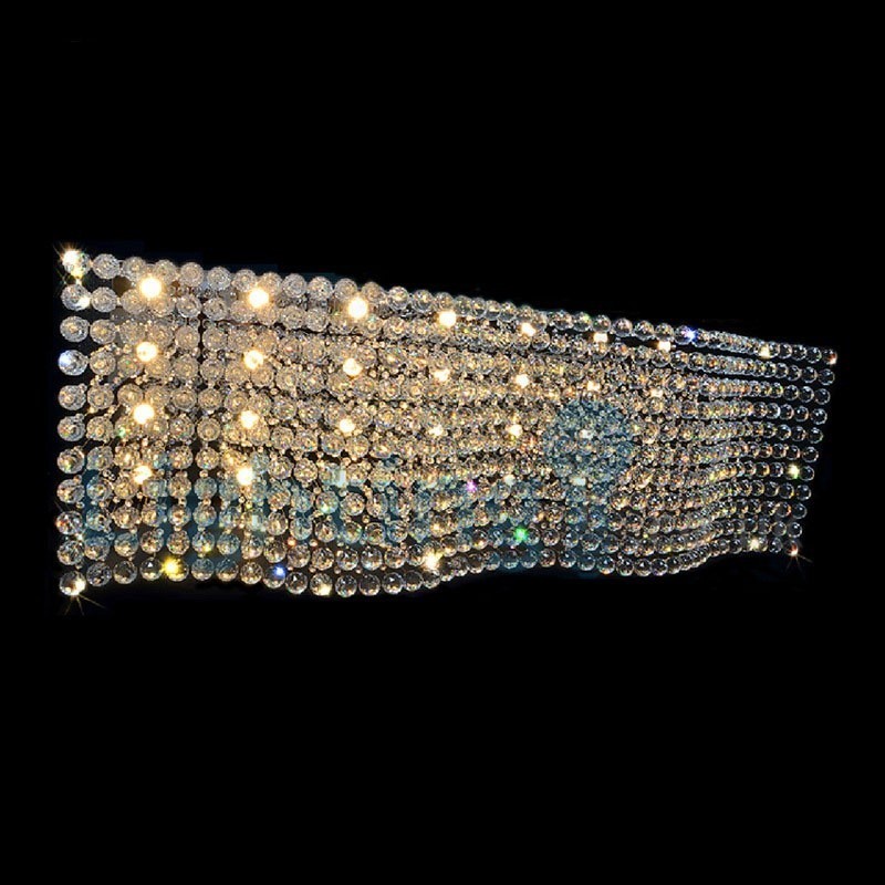Moderný súčasný luster Závesné svietidlo na zapustenú montáž Crystal Rain Drop Light