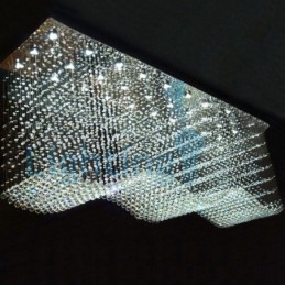 Moderný súčasný luster Závesné svietidlo na zapustenú montáž Crystal Rain Drop Light