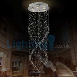 Moderný súčasný luster Závesné svietidlo na zapustenú montáž Crystal Rain Drop Light