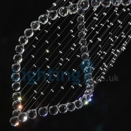 Moderný súčasný luster Závesné svietidlo na zapustenú montáž Crystal Rain Drop Light