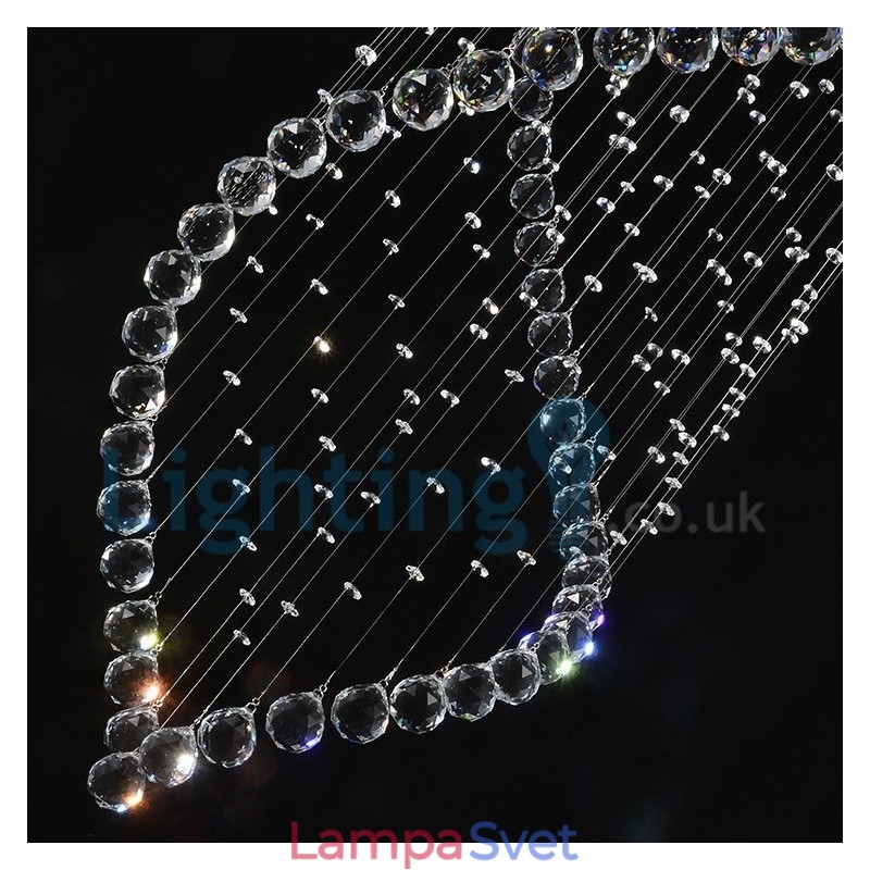 Moderný súčasný luster Závesné svietidlo na zapustenú montáž Crystal Rain Drop Light