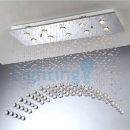 Moderný súčasný luster Závesné svietidlo na zapustenú montáž Crystal Rain Drop Light