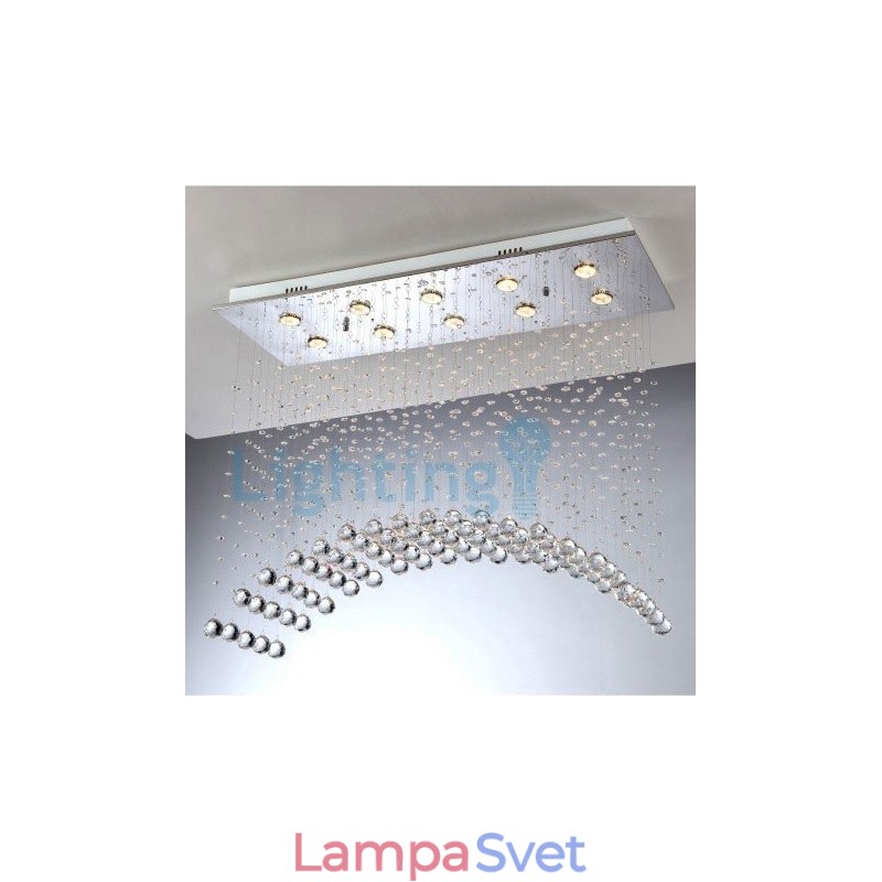 Moderný súčasný luster Závesné svietidlo na zapustenú montáž Crystal Rain Drop Light