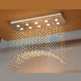 Moderný súčasný luster Závesné svietidlo na zapustenú montáž Crystal Rain Drop Light