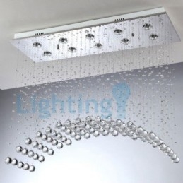 Moderný súčasný luster Závesné svietidlo na zapustenú montáž Crystal Rain Drop Light