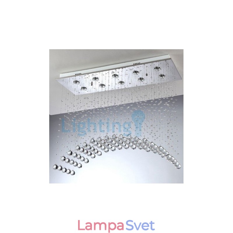 Moderný súčasný luster Závesné svietidlo na zapustenú montáž Crystal Rain Drop Light