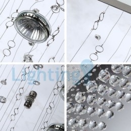 Moderný súčasný luster Závesné svietidlo na zapustenú montáž Crystal Rain Drop Light