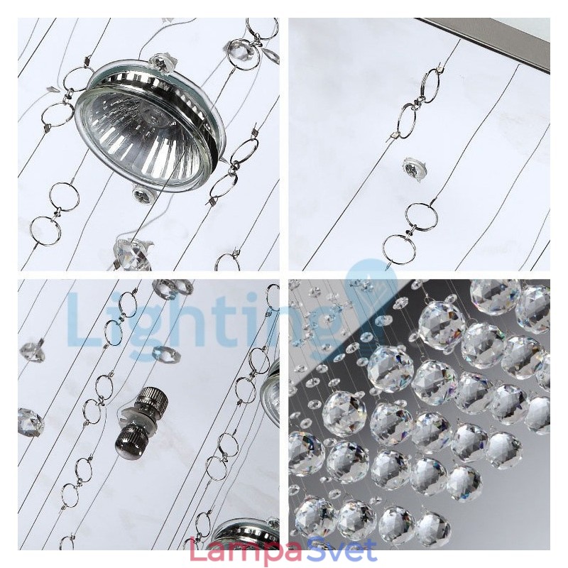 Moderný súčasný luster Závesné svietidlo na zapustenú montáž Crystal Rain Drop Light
