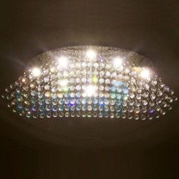 Moderný súčasný luster Závesné svietidlo na zapustenú montáž Crystal Rain Drop Light