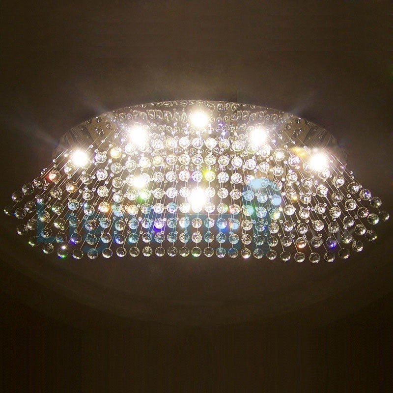 Moderný súčasný luster Závesné svietidlo na zapustenú montáž Crystal Rain Drop Light