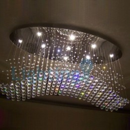 Moderný súčasný luster Závesné svietidlo na zapustenú montáž Crystal Rain Drop Light