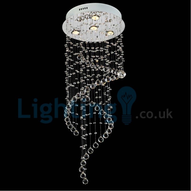 Moderný súčasný luster Závesné svietidlo na zapustenú montáž Crystal Rain Drop Light