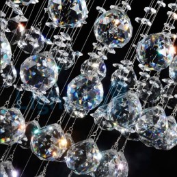 Moderný súčasný luster Závesné svietidlo na zapustenú montáž Crystal Rain Drop Light
