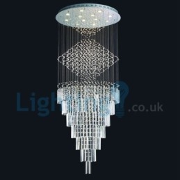 Moderný súčasný luster Závesné svietidlo na zapustenú montáž Crystal Rain Drop Light