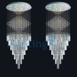 Moderný súčasný luster Závesné svietidlo na zapustenú montáž Crystal Rain Drop Light